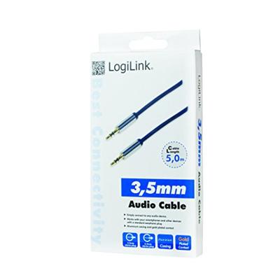 LogiLink CA10500 Jackplug Audio Aansluitkabel 5.00 m Donkerblauw (mat) LogiLink CA10500 Jackplug Audio Aansluitkabel 5.00 m Donkerblauw (mat)
