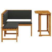 Tuinbankset 2 pcs Bruin Massief acaciahout - thumbnail