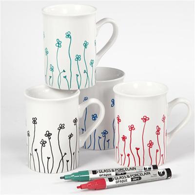 Creativ Company glasen porseleinstiften kleur, 4st.