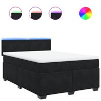 Boxspring met matras fluweel zwart 140x190 cm - thumbnail