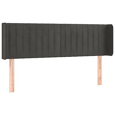 Hoofdbord met randen 147x16x78/88 cm fluweel donkergrijs