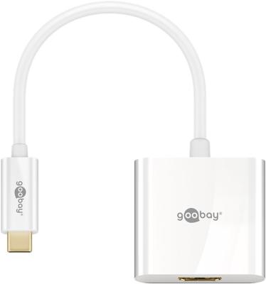 USB-C naar HDMI kabel - 3840*2160p @ 60Hz & 3D - USB-C adapterkabel - 0,2 meter - Wit USB-C naar HDMI kabel - 3840*2160p @ 60Hz & 3D - USB-C adapterkabel - 0,2 meter - Wit