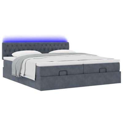 Ottoman bed met matrassen en LED's 180x200cm fluweel