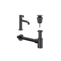 IVY Fonteinset - opbouw - laag - always open plug - Zwart chroom PVD 6901417 - thumbnail