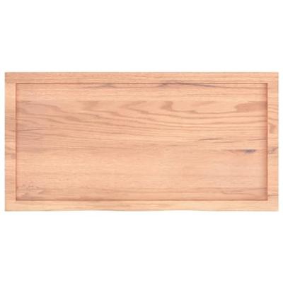 Tafelblad 100x50x(2-4)cm behandeld massief eikenhout lichtbruin