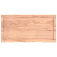 Tafelblad 100x50x(2-4)cm behandeld massief eikenhout lichtbruin - thumbnail