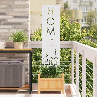 Tuin Privacy Screen Fretwerk Wit 32 x 140 cm Koudgewalst staal