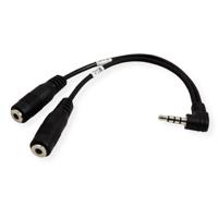 ROLINE 11094441 adapter, 4-polig (microfoon met luidspreker), 3,5 mm zwart - thumbnail