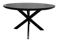 Livingfurn Ronde Eettafel 'Jesper' Mangohout, 120cm, kleur Zwart - thumbnail