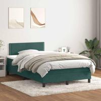 Boxspring met matras fluweel donkergroen 120x220 cm - thumbnail