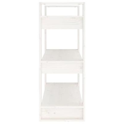 Boekenkast/kamerscherm 80x35x91 cm massief grenenhout wit