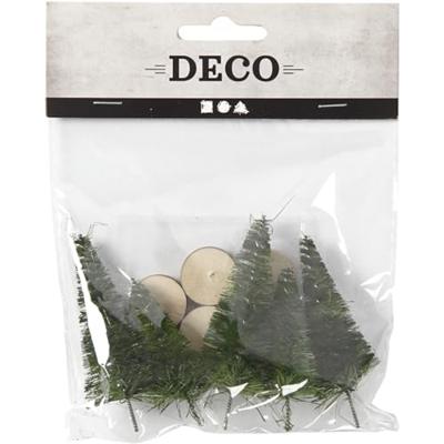 Creativ Company Kerstbomen, h: 40+60 mm, groen, 5 stuk/ 1 doos