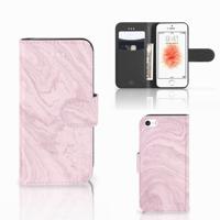 Apple iPhone 5 | 5s | SE | Bookcase | Marble Pink - Origineel Cadeau Vriendin - thumbnail