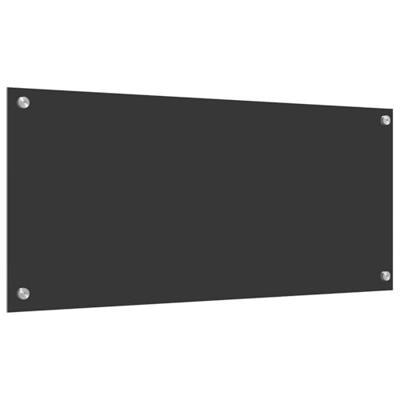 VidaXL Keuken spatscherm donkergrijs 90 x 40 cm gehard glas