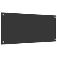 VidaXL Keuken spatscherm donkergrijs 90 x 40 cm gehard glas - thumbnail