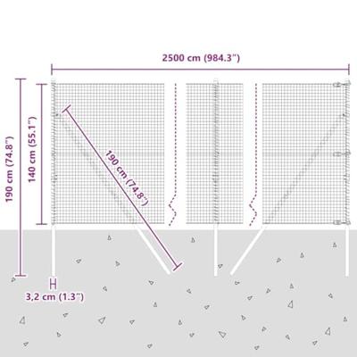 VidaXL Afrasteringspaal groen 25 x 1,4 m (25 x 25 mm gaas) VidaXL Afrasteringspaal groen 25 x 1,4 m (25 x 25 mm gaas)