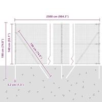 VidaXL Afrasteringspaal grijs 25 x 1,4 m (25 x 25 mm gaas) - thumbnail