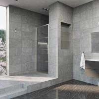 Nisdeur Aquasplash Frame 80x200 cm 8 mm NANO Glas met Raster Geborsteld RVS Aquasplash - thumbnail