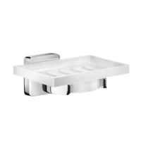 Zeephouder Smedbo Ice met Porseleinen Schaal Chroom - thumbnail