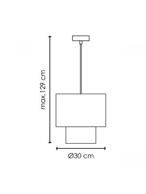 Light depot - hanglamp cane weave - linnen / zwart - Outlet
