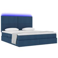 Opbergbed met LED met matras Blauw 160 x 200 cm Polyester - thumbnail