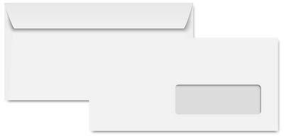 500 Zelfklevende enveloppen 110x220mm venster rechts 35x100mm Clairalfa