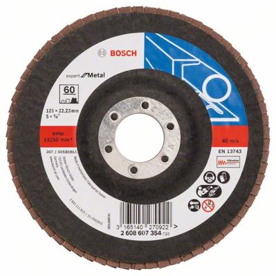 Bosch Accessories 2608607354 X551 Lamellenschijf Diameter 125 mm Boordiameter 22.33 mm Korrelgrootte (num) 60 Staal 1 stuk(s)