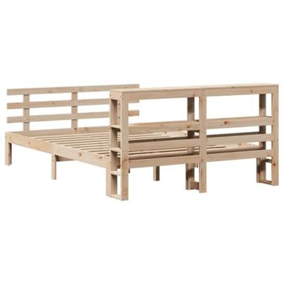 Bedframe met hoofdbord massief grenenhout 120x190 cm