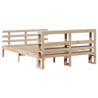 Bedframe met hoofdbord massief grenenhout 160x200 cm - thumbnail