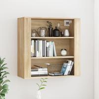 Wandkast 80x33x80 cm bewerkt hout sonoma eikenkleurig - thumbnail