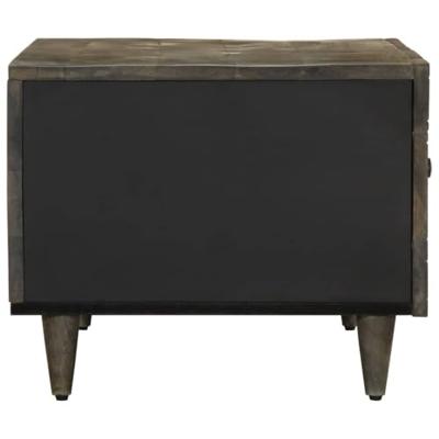Salontafel 80x50x40 cm massief mangohout lichtgrijs