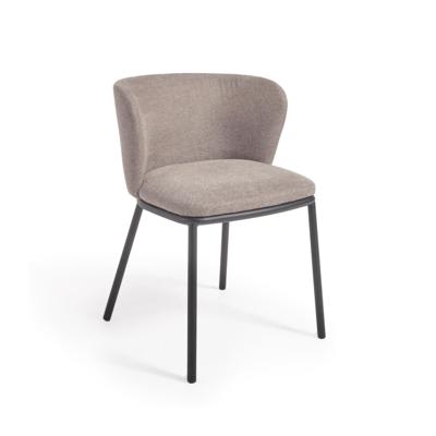 Kave Home Eetkamerstoel 'Ciselia' Chenille, kleur Lichtbruin