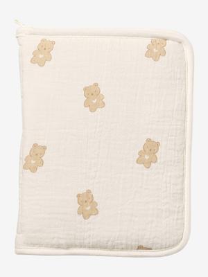 Beschermhoes voor gezondheidsboekje in katoenen gaas ecru