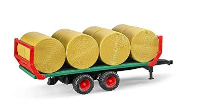 Bruder balentransport aanhanger met 8 ronde balen 1:16 - thumbnail