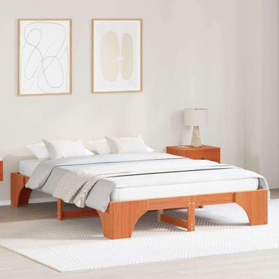Bedframe Wasbruin 140 x 200 cm Massief grenenhout