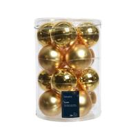 Decoris Glazen Kerstballen 8 cm 16 Stuks Goud - thumbnail