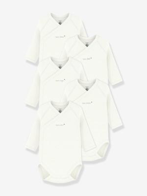 Set van 5 overslagbody's PETIT BATEAU wit