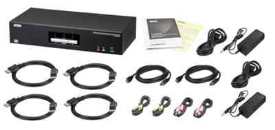 ATEN CS1942ATC KVM-switch DisplayPort, DVI, VGA USB 4096 x 2160 Pixel