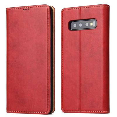 Horizontale Flip PU lederen draagtas voor Galaxy S10 PLUS, met houder & kaartsleuf & portemonnee (rood)