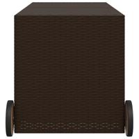 VidaXL Tuinbox met wielen 283 L poly rattan bruin - thumbnail