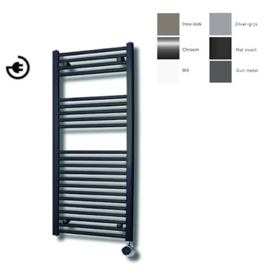Radiator Sanicare Paxton Elektrisch 111,8 x 45 cm Gunmetal Thermostaat Chroom Linksonder Sanicare