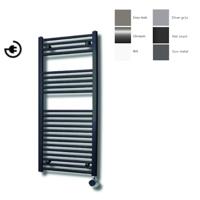 Radiator Sanicare Paxton Elektrisch 111,8 x 45 cm Gunmetal Thermostaat Chroom Linksonder Sanicare - thumbnail