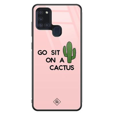 Samsung Galaxy A21s glazen hardcase - Go sit on a cactus