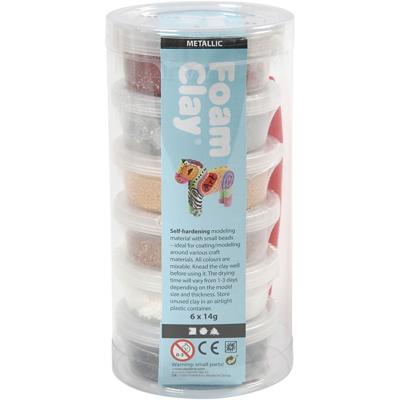 Foam Clay ®, metallic, bruin harmonie, 6x14 gr/ 1 doos