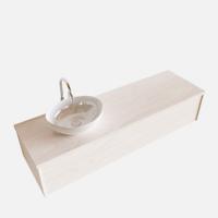 Badkamermeubel BWS Madrid Wit 150 cm met Topblad en Keramische Waskom Links (1 kraangat) - thumbnail