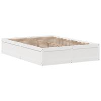 Bedframe zonder matras massief grenenhout wit 90x200 cm - thumbnail