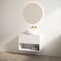 Badmeubelset Best Design Rigatti 60 cm Mat Wit + Glans Wit Blad - thumbnail