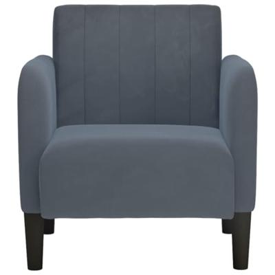 Fauteuil met armleuningen 54 cm fluweel donkergrijs Fauteuil met armleuningen 54 cm fluweel donkergrijs