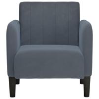 Fauteuil met armleuningen 54 cm fluweel donkergrijs - thumbnail