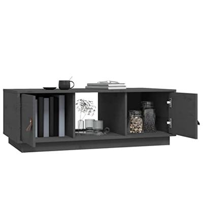 Salontafel 100x50x35 cm massief grenenhout grijs